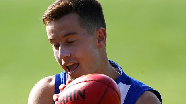 Joel Crocker training with North Melbourne last year.