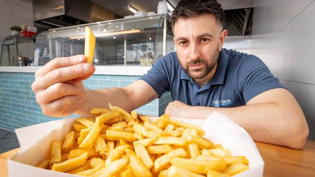 Anthony Siljanovski at The Crispy Catch Fish & Chips in Mt Waverley. Picture: Mark Stewart