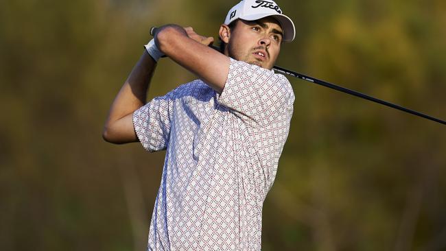TARRAGONA, SPAIN - NOVEMBER 14: Jacob Skov Olesen of Denmark plays his tee shot on the 16th hole during day six of the final stage of DP World Tour Qualifying School at Lakes Course, Infinitum on November 14, 2024 in Tarragona, . (Photo by Aitor Alcalde/Getty Images)