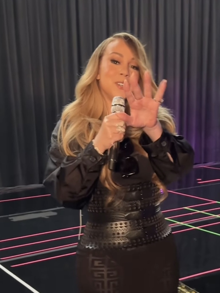 The star posted a video of herself rehearsing for her upcoming shows. Picture: Instagram/@mariahcarey