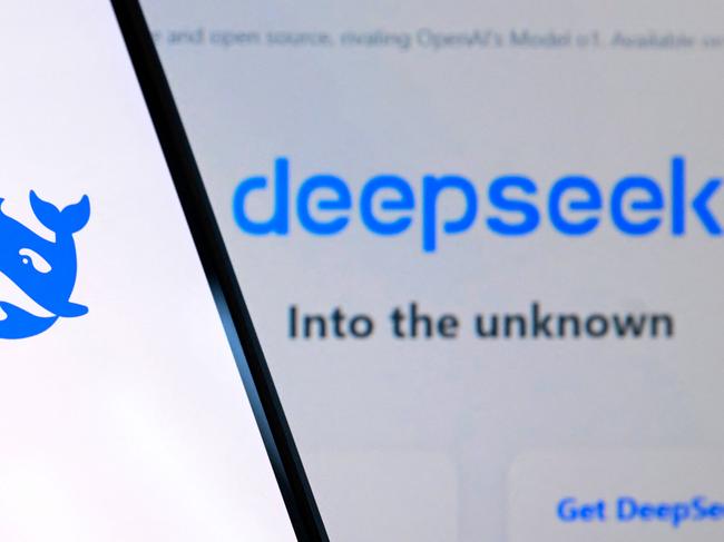 This photo illustration shows the DeepSeek app logo displayed on a mobile phone in Brussels on January 28, 2025. Fears of upheaval in the AI gold rush rocked Wall Street, following the emergence of a popular ChatGPT-like model from China, with US President Donald Trump saying it was a "wake-up call" for Silicon Valley. (Photo by Nicolas TUCAT / AFP)