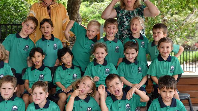 MY FIRST YEAR: Funny faces. Matthew Flinders Anglican College Preps. Picture: Patrick Woods.