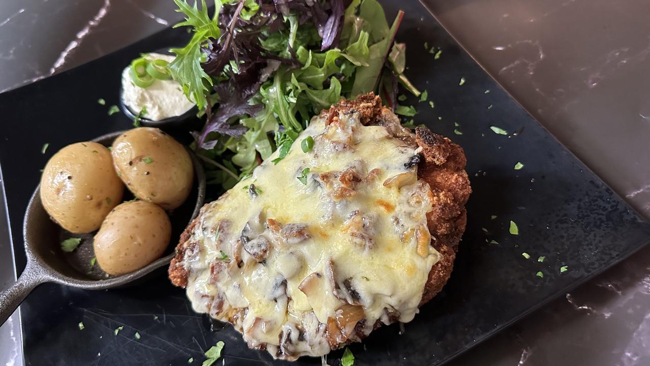 Brisbane's best chicken parmigiana, The Dayboro Drop. Picture: Supplied