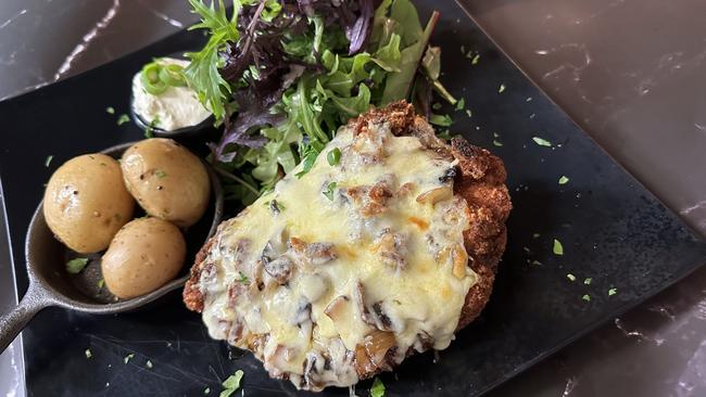 Brisbane's best chicken parmigiana, The Dayboro Drop. Picture: Supplied