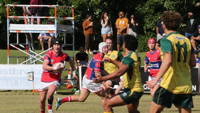 Action galleries of the junior rugby union grand finals, match played at Surfers Paradise Home Ground. Surfers Paradise Dolphins Vs Bond Uni under 18s division. Picture Mike BatterhamAction galleries of the junior rugby union grand finals, match played at Surfers Paradise Home Ground. Surfers Paradise Dolphins Vs Bond pirates under 18s division. Picture Mike Batterham