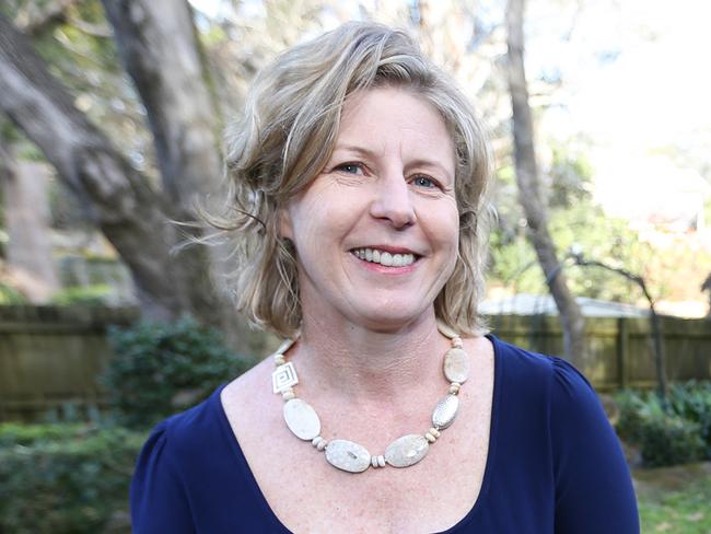 Liane Moriaty photographed at her home at 9 Iona Ave, West Pymble. Picture: Attila Szilvasi.