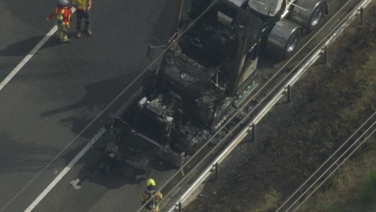 Only ash and rubble remained once firefighters extinguished the blaze. Picture: Nine News