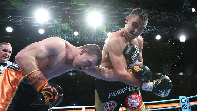 Jeff Horn vs Tim Tszyu at Queensland Country Bank Stadium in Townsville in North Queensland. Pic Peter Wallis