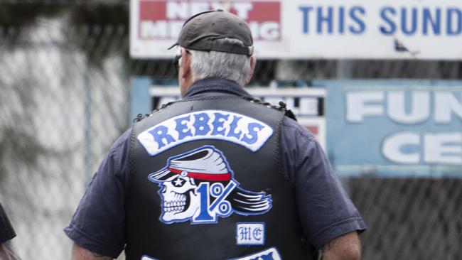 A member of the Rebels Motorcycle Club. Picture Martin Ollman