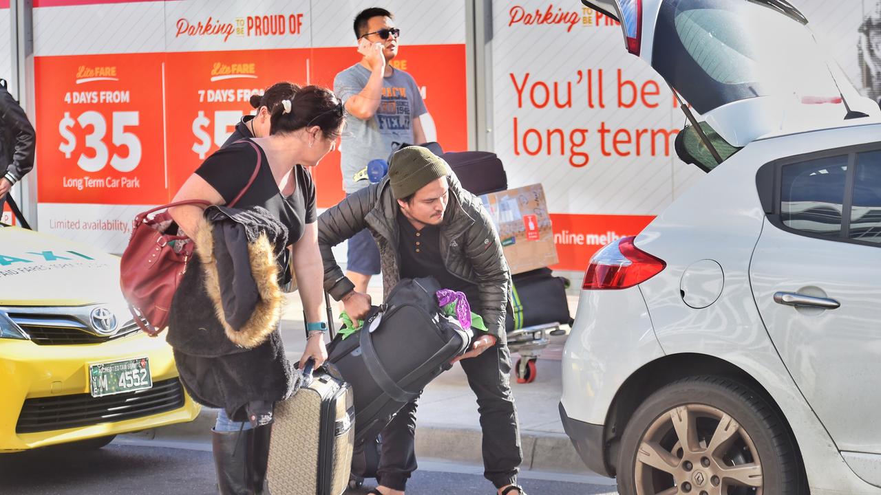 Uber will take over key pick up areas at Melbourne Airport, leaving those in a wheelchair with fewer options. Picture: Tony Gough