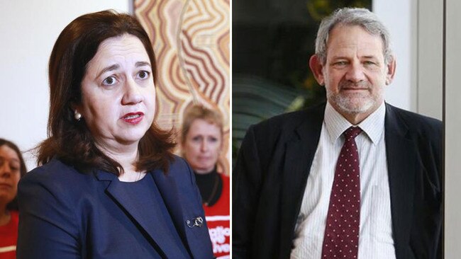 Queensland Premier Annastacia Palaszczuk (left) and Chief of Staff David Barbagallo. Pictures: News Corp/Supplied