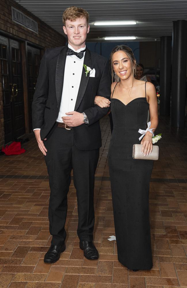 Lachlan Finlay and partner Sarah Sorensen at Toowoomba Grammar School formal at Rumours International, Wednesday, November 13, 2024. Picture: Kevin Farmer