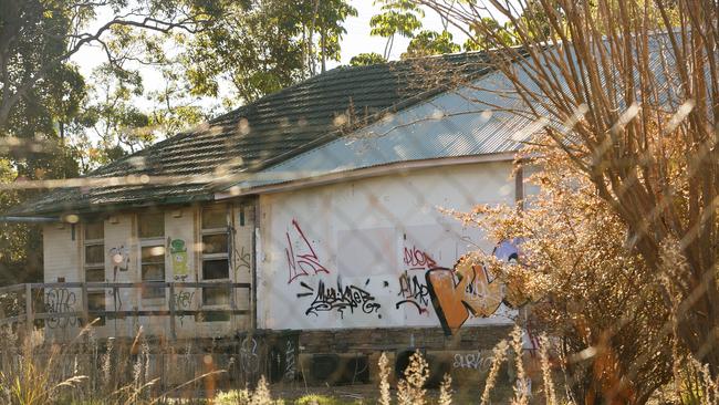 The old facility has became derelict and overgrown with weeds and regularly targeted by vandals. Picture: Tim Pascoe