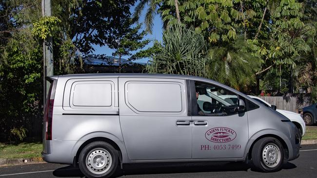 A funeral service car at the home on Wednesday morning. Picture: NCA NewsWire / Brian Cassey