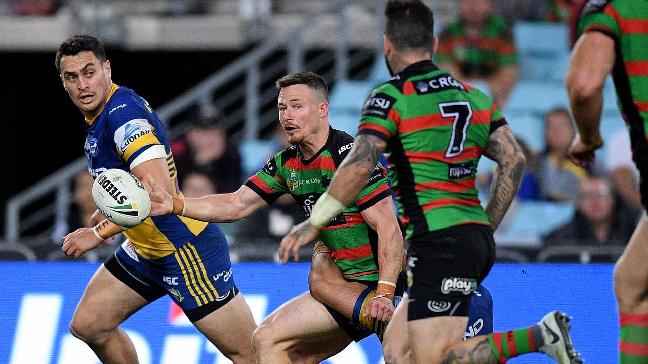 The NRL will continue to trial technology to rule on forward passes in the pre-season and NRLW. Picture: AAP Image/Dan Himbrechts