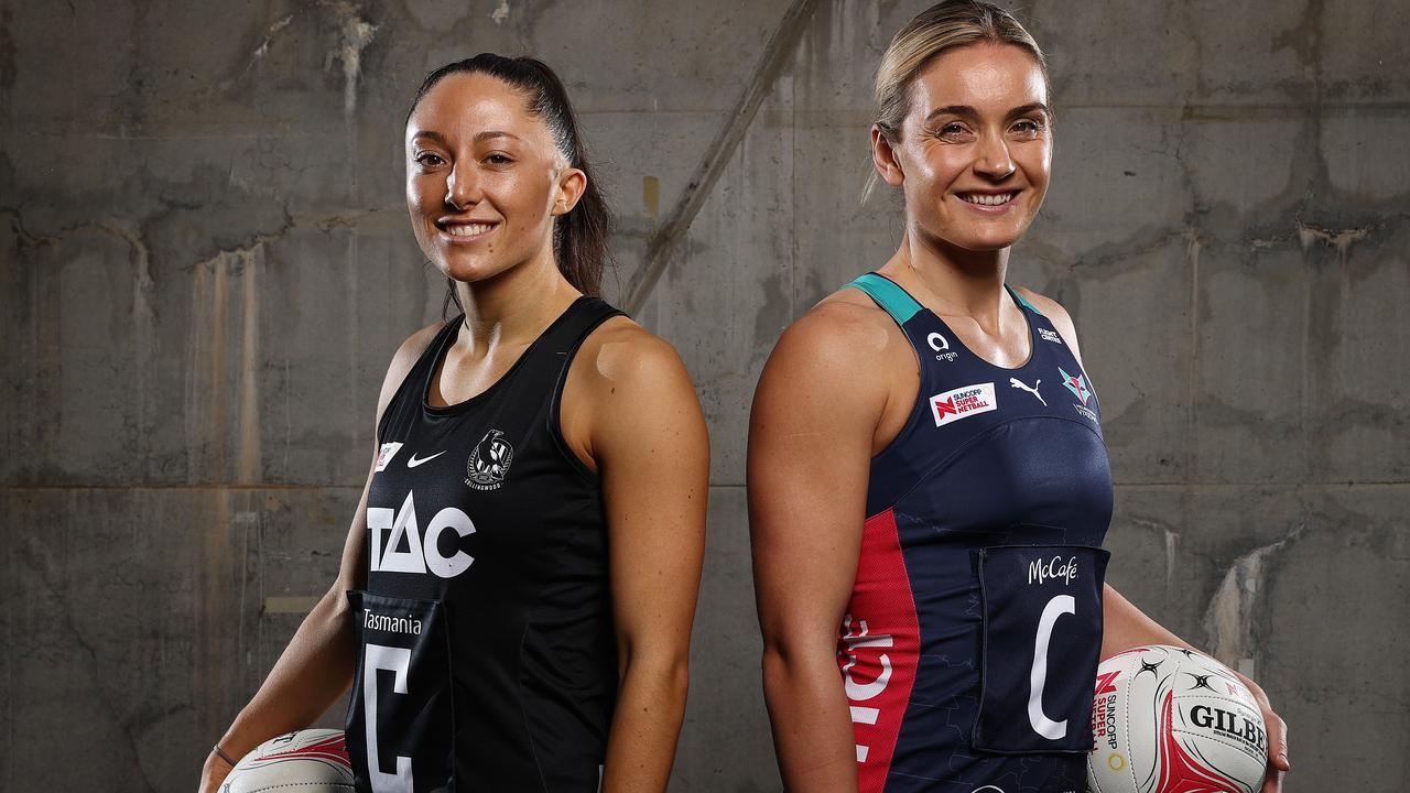 Magpies Molly Jovic and Vixens co-captain Liz Watson will go head to head on Sunday. Picture: Michael Klein