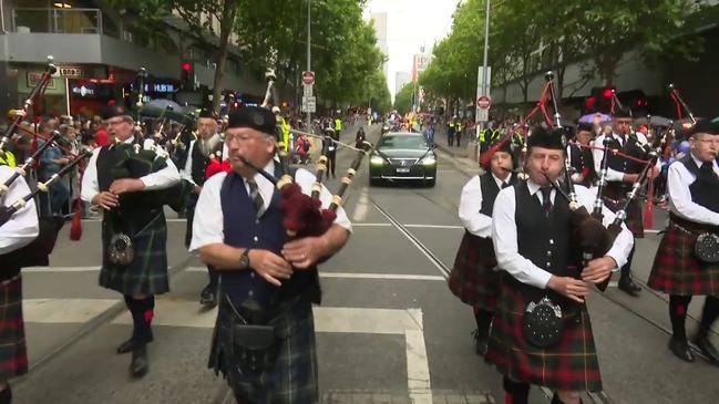 The Melbourne Cup is paraded through the city ahead of the world famous race