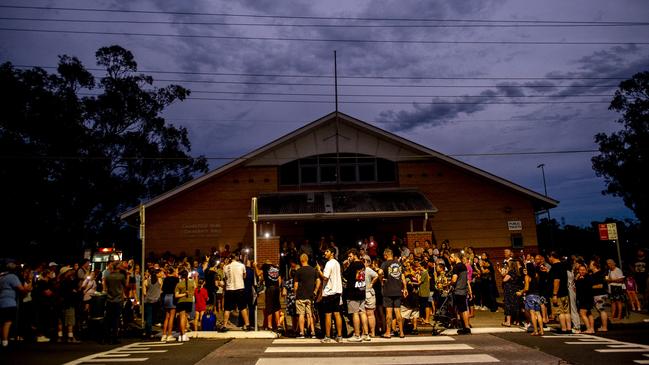 Hundreds gathered to pay their respects. Picture: Jeremy Piper