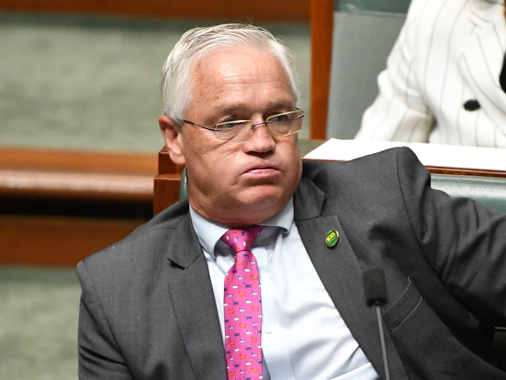 Nationals Member for Murray Damian Drum during Question Time in the House of Representatives at Parliament House in Canberra, February, Tuesday 11, 2020. (AAP Image/Mick Tsikas) NO ARCHIVING