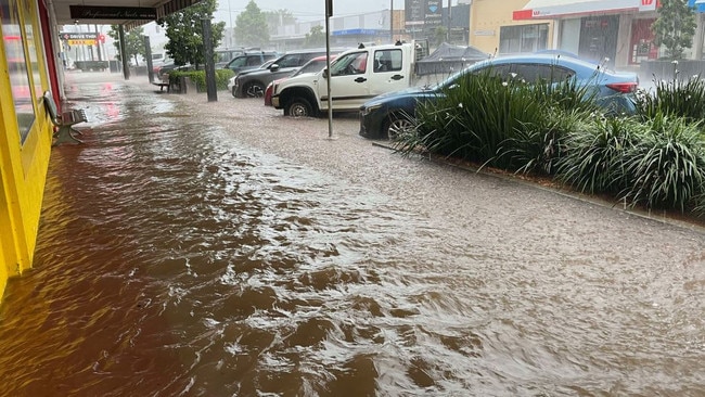 The main street at Kingaroy went under. Photo: Higgins Storm Chasing