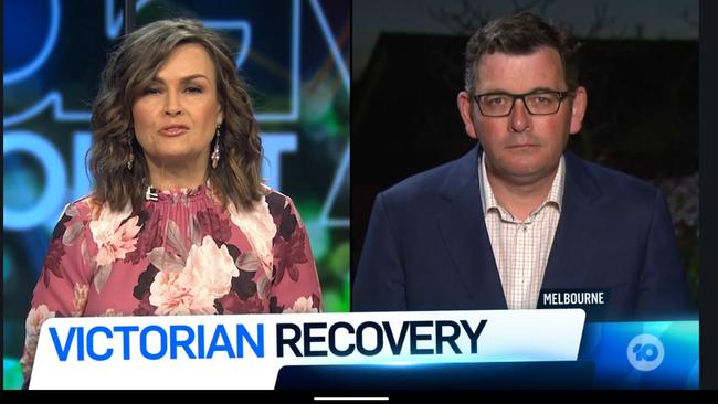 Daniel Andrews talks to The Project host Lisa Andrews on the Network Ten program last Sunday, September 6.