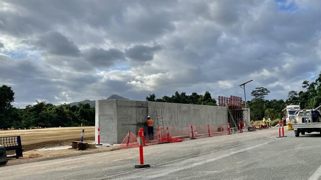 Work at the $30.1m Smiths Gap wildlife crossing project on the Bruce Highway resumed recently after significant delays. Picture: Peter Carruthers