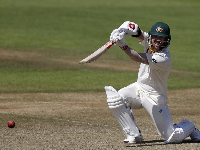 SOUTHAMPTON, ENGLAND - JULY 24: David Warner of Brad Haddin XII bats during day two of the Australian Cricket Team Ashes Tour match between Brad Haddin XII and Graeme Hick XII at The Ageas Bowl on July 24, 2019 in Southampton, England. (Photo by Ryan Pierse/Getty Images)