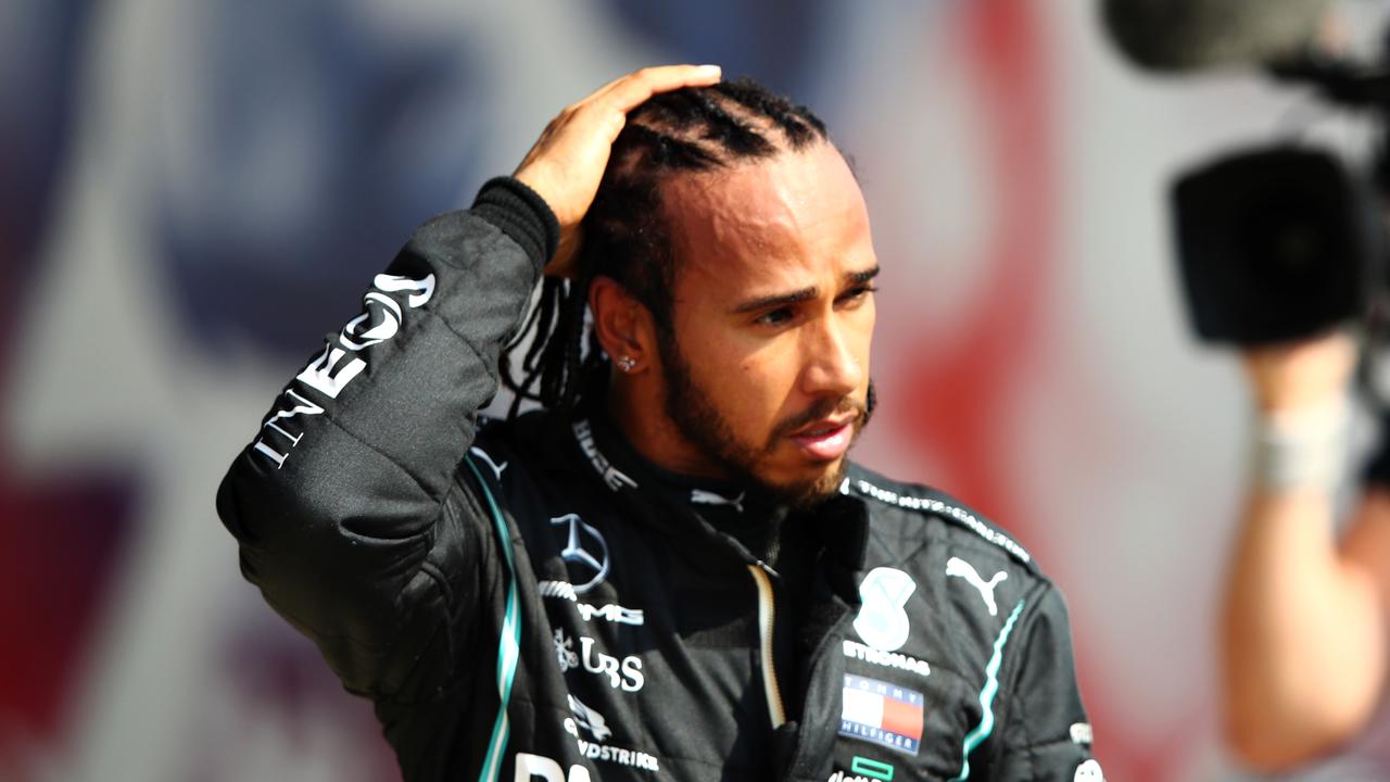 Lewis Hamilton compared his Pirelli tyres to balloons on Sunday.