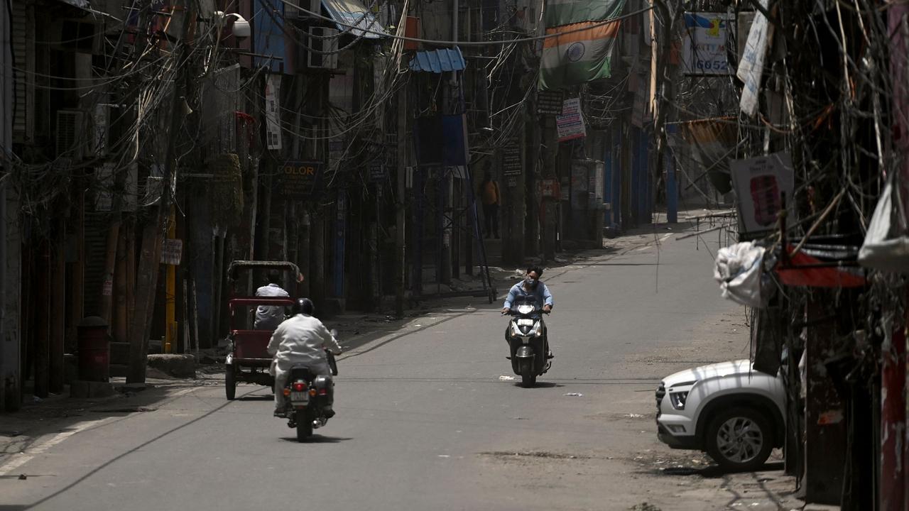 A semi-deserted market during lockdown in the old quarters of New Delhi on Monday. Picture: Money Sharma/AFP