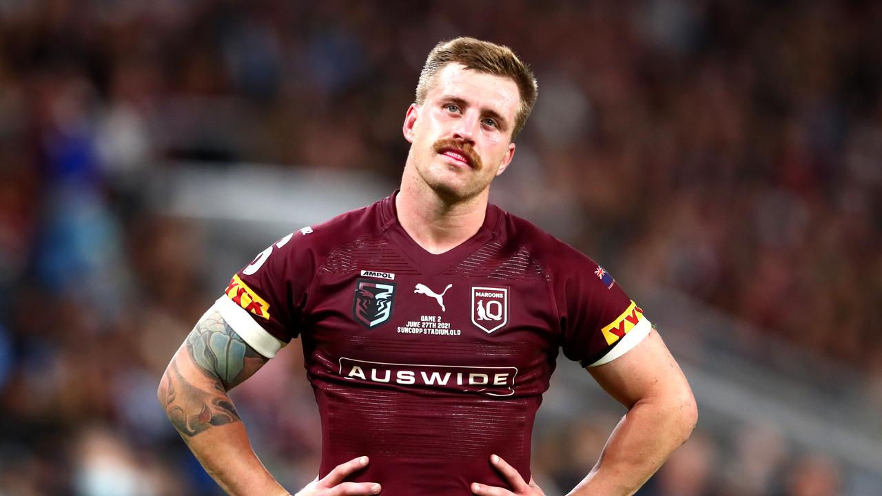 Cameron Munster of the Maroons looks on during game two.