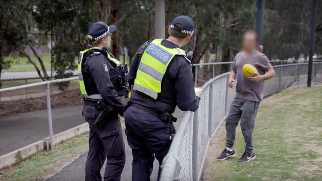 Police conducting spot checks in Melbourne.