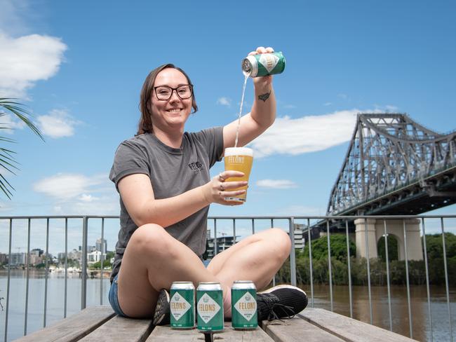 07-03-2022 Felons Operations Brewer Shekira Coonan pictured at the Howard Smith Wharves is hoping people will now return to the city. Picture: Brad Fleet