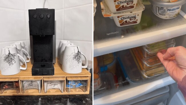 A coffee nook and meal prep hack. Image: Facebook/TikTok