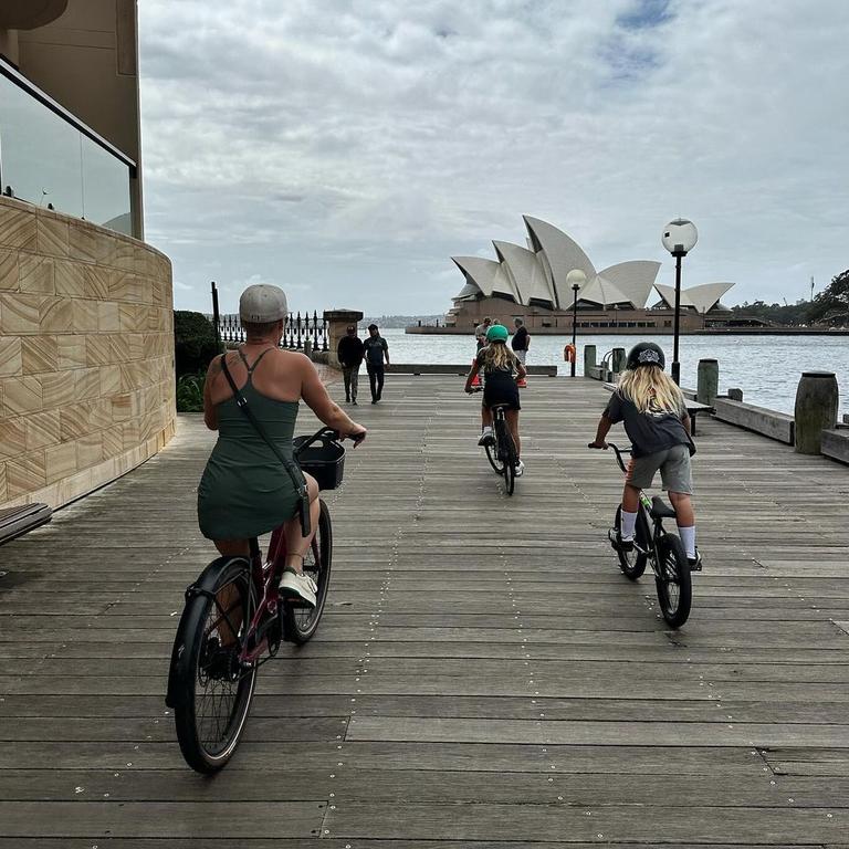 Cycling around Sydney Harbour together.