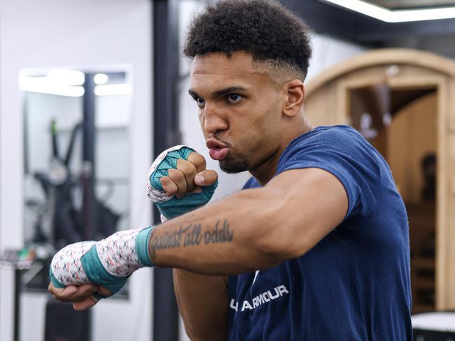 Jon Sgroi training at Killa Boxing in Marrickville. Picture: Wanderer Promotions