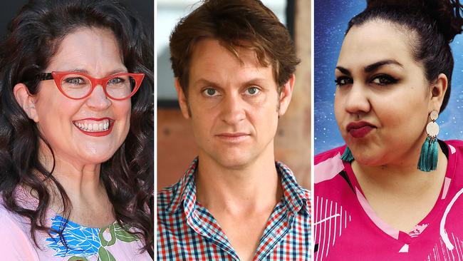 Three of the stars of the ABC's new Australia Talks program … Annabel Crabb, Craig Reucassel and Steph Tisdell.