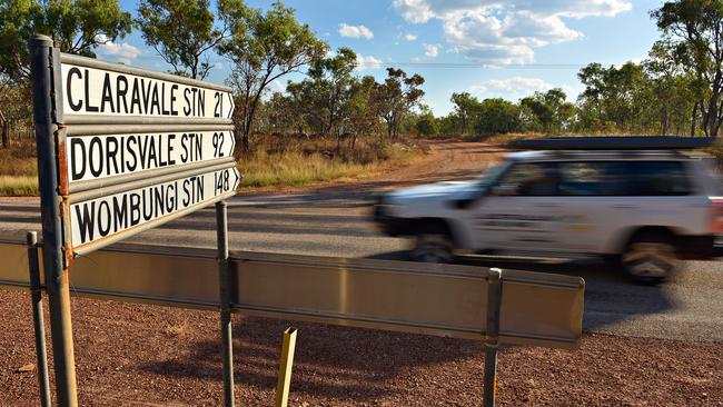 Claravale Station, Dorisvale Station, and Wombungin Station turn off on the Stuart Highway approximately 90km north of Katherine.