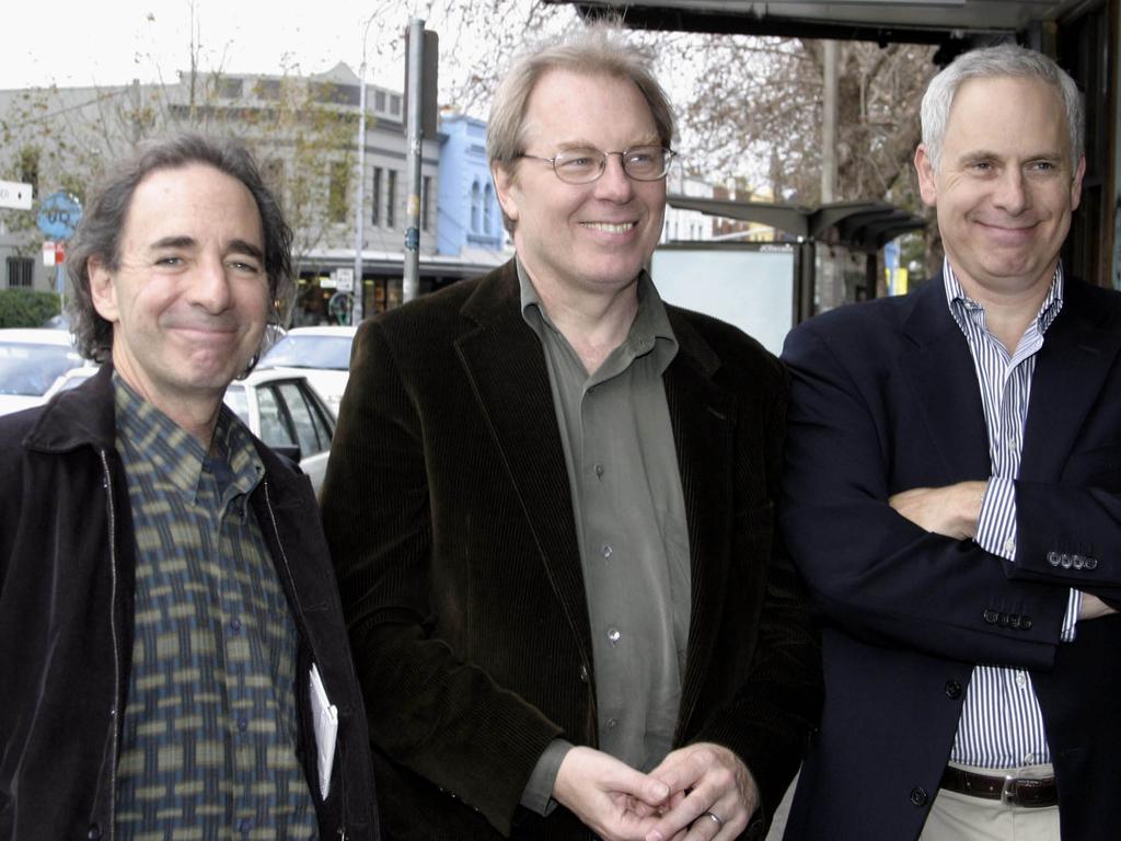 Harry Shearer, Michael McKean and Christopher Guest, the original cast of <i>This is Spinal Tap</i> pictured in 2003. Picture: Stephen Walton