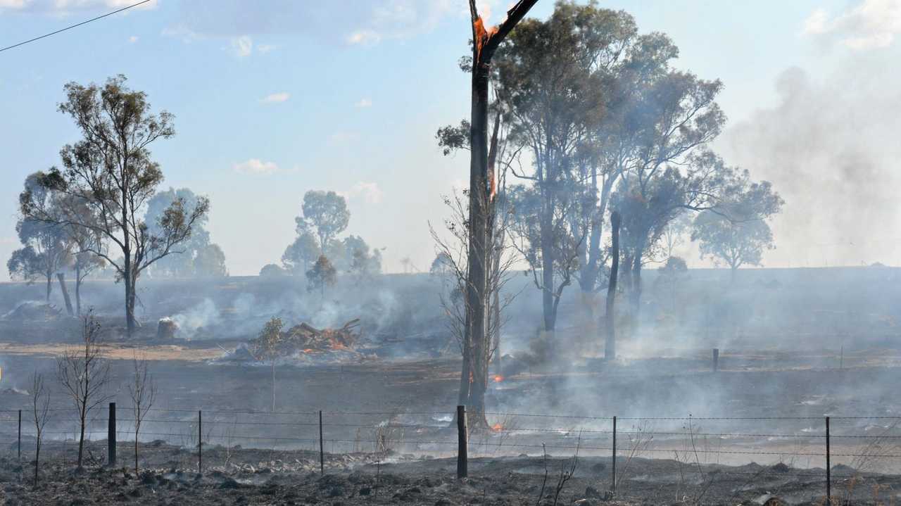 ASHES: The scene where a grass fire ripped through 123 hectares on Thursday, September 13, in Grantham. Picture: MEG BOLTON