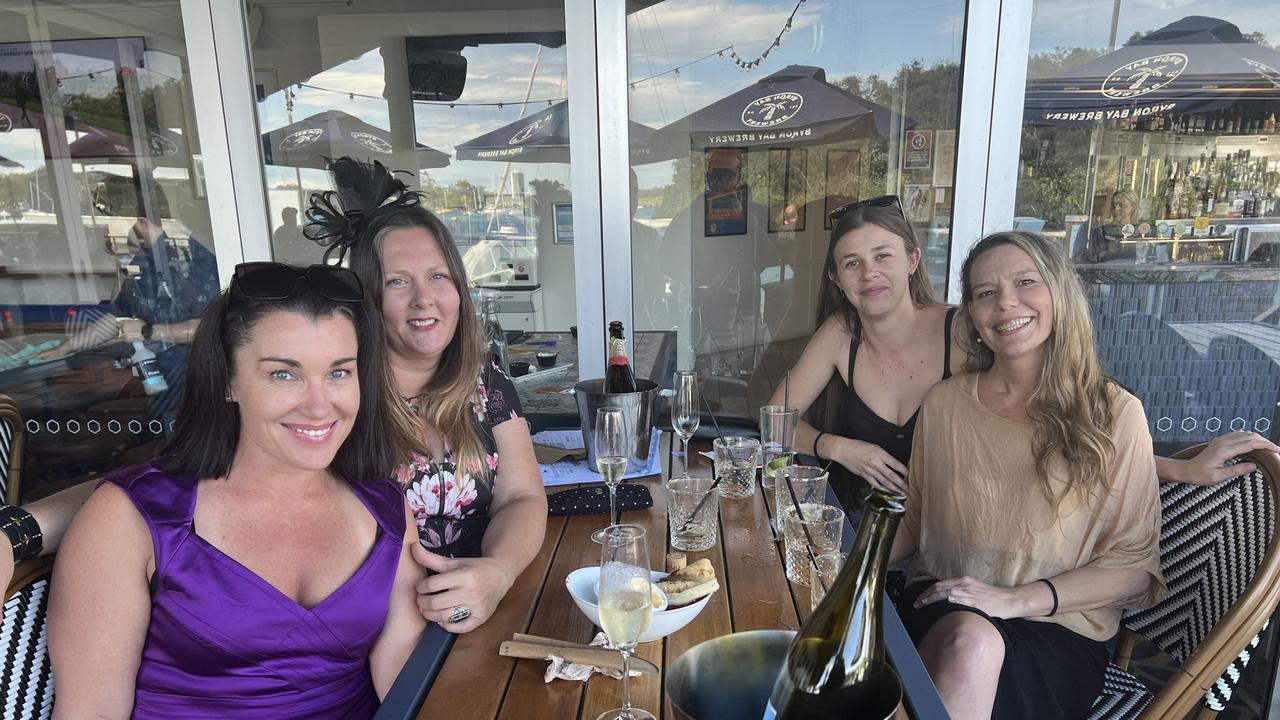 Natalie Boss, Jenny O’Lenary, Tylana Brown, Polly Anski (left to right) at the Ivory Tavern, Tweed Heads, on Melbourne Cup Day. Picture: David Bonaddio