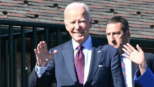 US President Joe Biden and Congresswoman Lisa Blunt Rochester leave The Legend Restaurant & Bakery after having a breakfast in Wilmington, Delaware, October 28, 2024. (Photo by ANDREW CABALLERO-REYNOLDS / AFP)