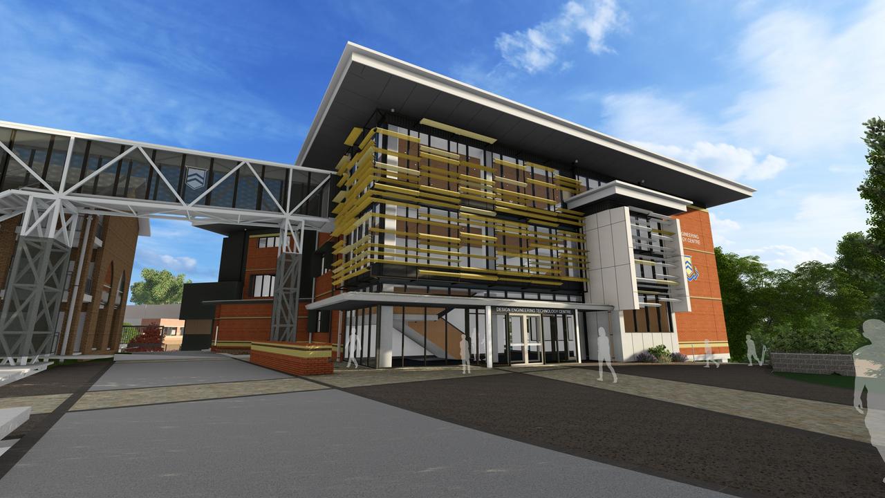 Concept art of Toowoomba Grammar School's new TGS Design, Engineering and Technology Centre, which is now under construction.