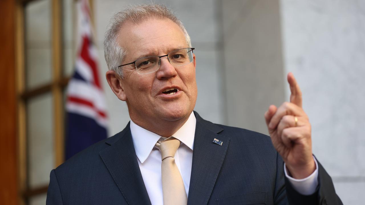 CANBERRA, AUSTRALIA - NewsWire Photos, AUGUST 19, 2021: 
Prime Minister Scott Morrison speaks to the media at a press conference at Parliament House. Picture: NCA NewsWire/Gary Ramage