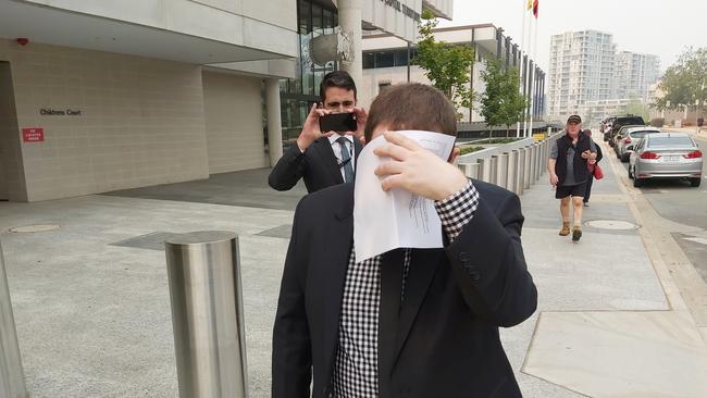 Shame: James Stuart Logue, 29, leaving the ACT law courts earlier this year. Picture: Craig Dunlop