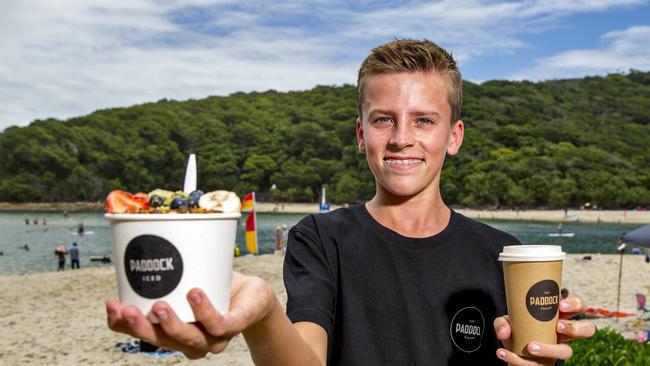 The owners of Bam Bam and Paddock have opened a new cafe at Tallebudgera, just doing coffee, pastries, acai bowls etc . Blake Watts, 13, from Paddock at Tallebudgera Creek. Picture: Jerad Williams