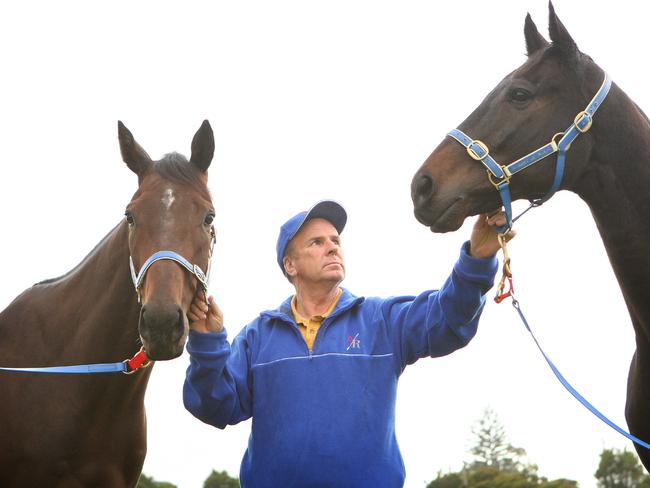 Robert Smerdon with champion jumpers Some Are Bent (right) and Black And Bent.