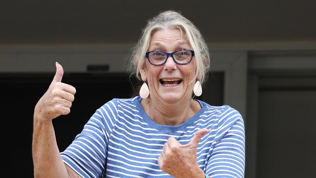 Retired Queensland Police officer Kym Watkins at Carrara apartment after being discharged from hospital. Picture: Jason O'Brien.