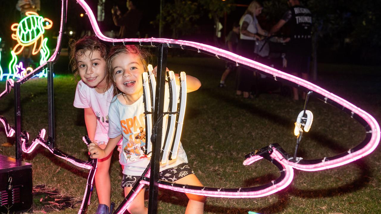 Demi Pace and Teo Pace at Daly Bay Illuminate Queens Park Goldsmith Street, East Mackay Thursday 5 October 2023 Picture:Michaela Harlow