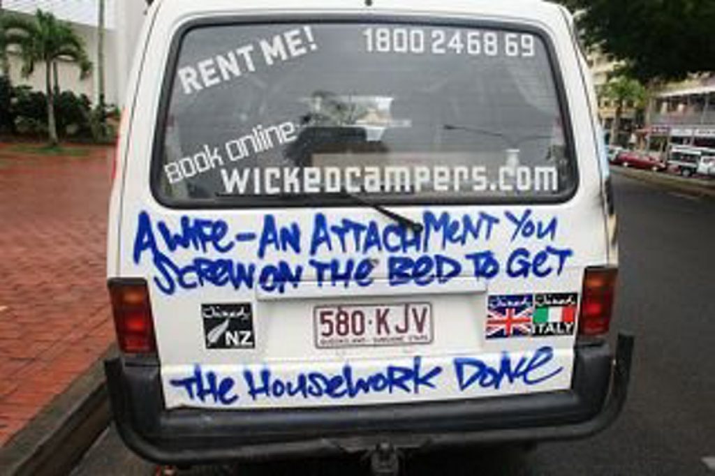 Wicked campers slogans store list