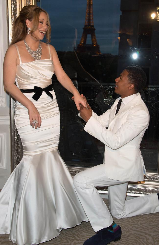 Exes Mariah Carey and Nick Cannon during their wedding vows renewal ceremony in 2012. Picture: Getty Images.